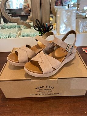 Kork-Ease Women's Tan Suede Wedge Sandals
